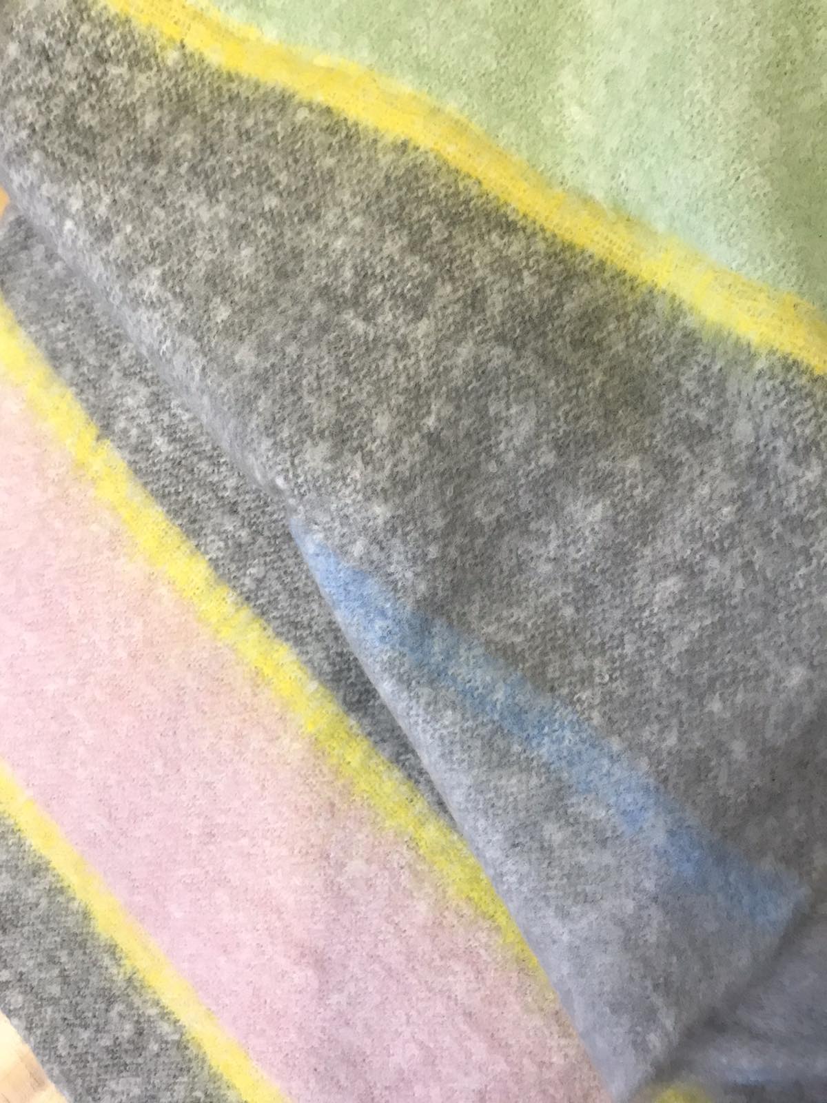 CASHMERE PASHMINA WITH MULTICOLOR FRINGES (CABBAGE-GRAY-PINK-YELLOW-BLUE) 4 ΚΑΣΜΙΡ ΠΑΣΜΙΝΑ ΜΕ ΚΡΟΣΙΑ ΠΟΛΥΧΡΩΜΗ (ΛΑΧΑΝΙ-ΓΚΡΙ-ΡΟΖ-ΚΙΤΡΙΝΟ-ΓΑΛΑΖΙΟ) - Image 2